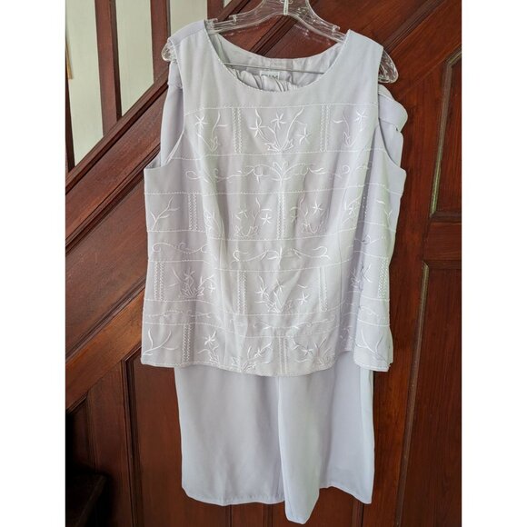 R&M Richards Womens 3-Piece Embroidered Pant Set With Jacket Size 16 - Picture 2 of 11